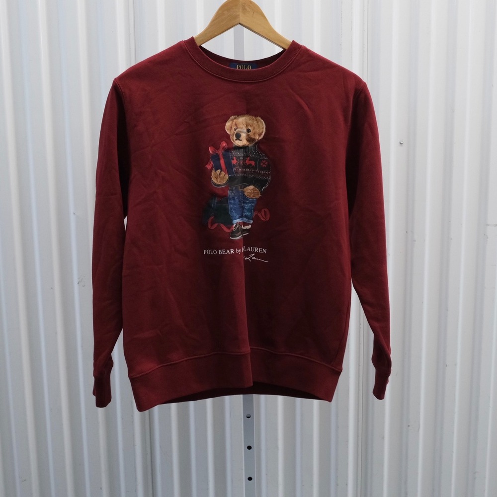 Polo Ralph Lauren Polo Bear Sweatshirt Kids Size L 14-16 Burgundy